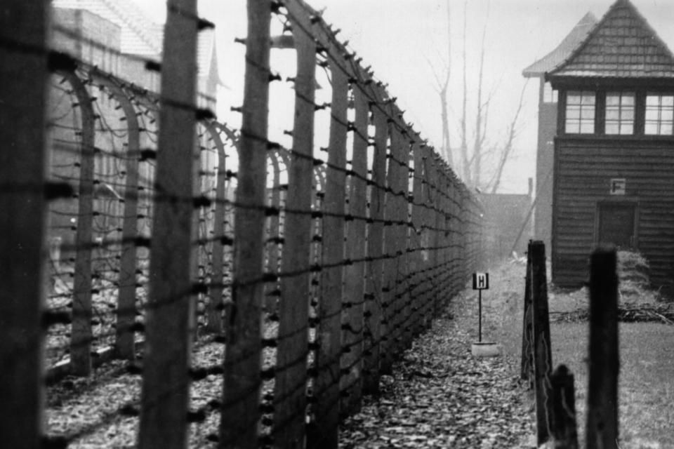 Circa 1955: The perimeter fence of the Nazi concentration camp at Auschwitz (Getty Images)