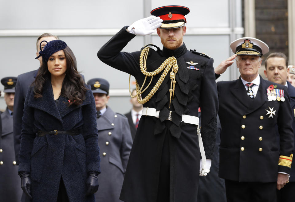 Prince Harry and Meghan at the Field of Remembrance at Westminster Abbey