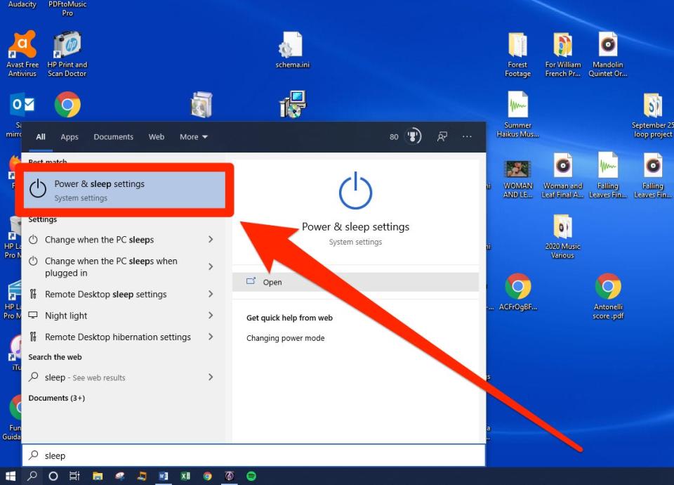 How to set sleep timer on Windows 1