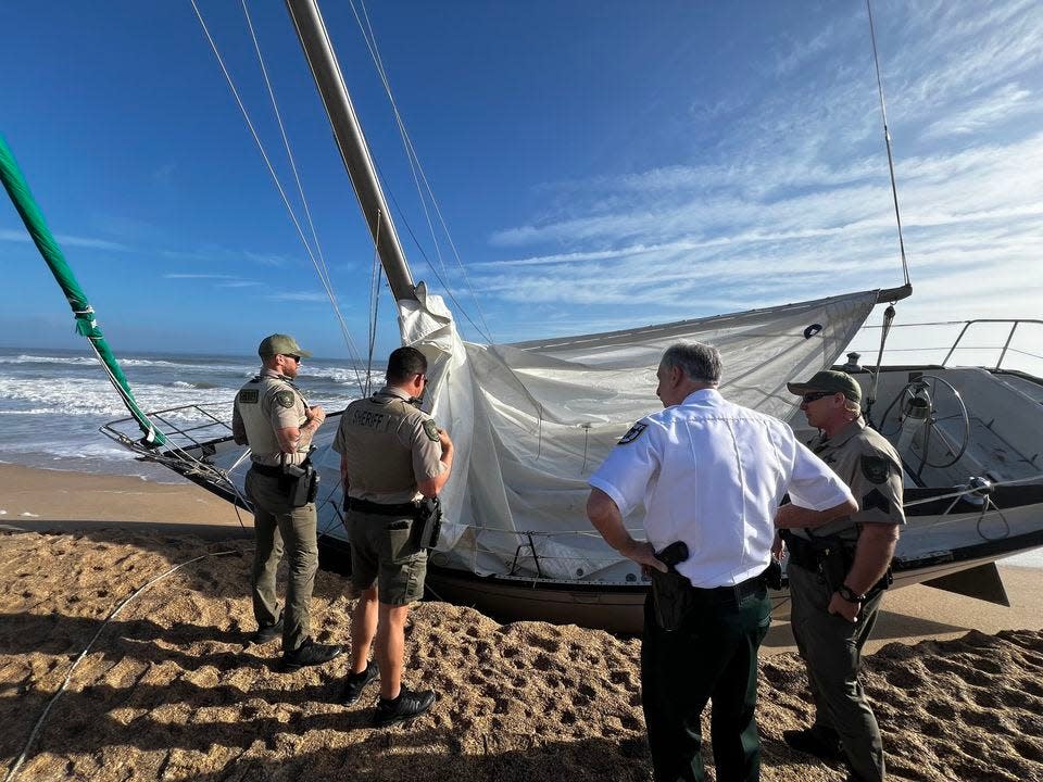 Volusia Sheriff Mike Chitwood said his office has issued a nationwide arrest warrant for Michael J. Grimes, who Chitwood said wrecked and abandoned his sailboat on New Smyrna Beach. The arrest warrant is for a felony violation of Florida's litter law.