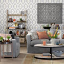 <p> Grey makes a fine backdrop to energising Ikat patterns and hints of rich orange. Try this look with mid-century living rooms, such as furniture. Add elegance with smooth, dark woods, or create a Wild-West feel with weathered wood and leather. </p>