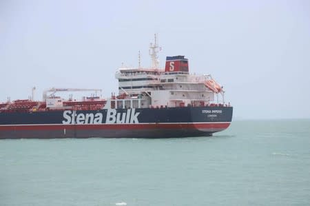 Stena Impero, a British-flagged vessel owned by Stena Bulk, is seen at Bander Abass port