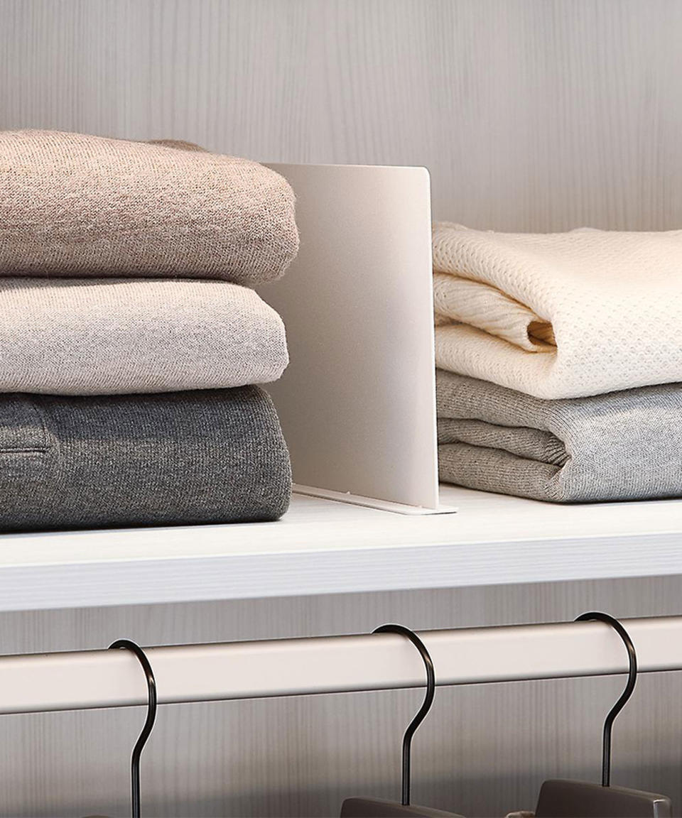 Clothes storage ideas with shelf dividers