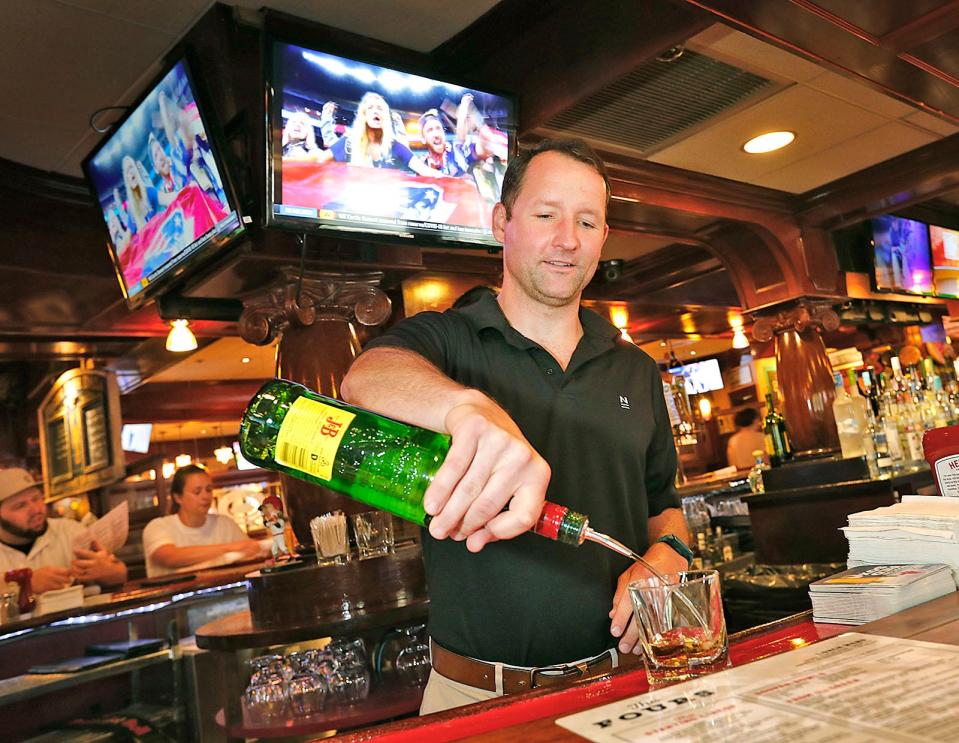 Tim Colton, manager of The Fours restaurant and sports bar in Quincy, Tuesday, Aug. 10, 2021.