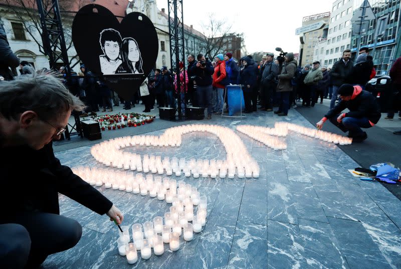 Protest rally marking the second anniversary of the murder of the investigative reporter Jan Kuciak and his fiancee Martina Kusnirova, one week ahead of country's parliamentary election in Bratislava