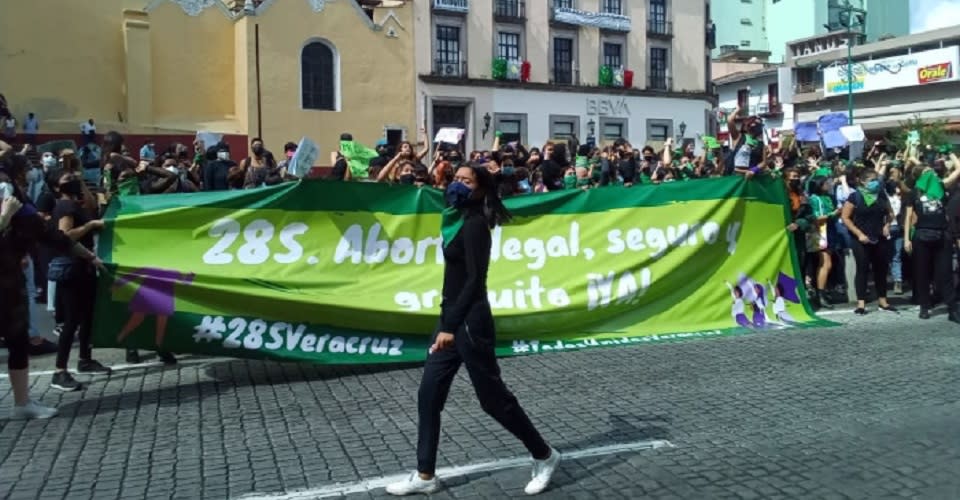 Mujeres protestando por el aborto legal en Veracruz