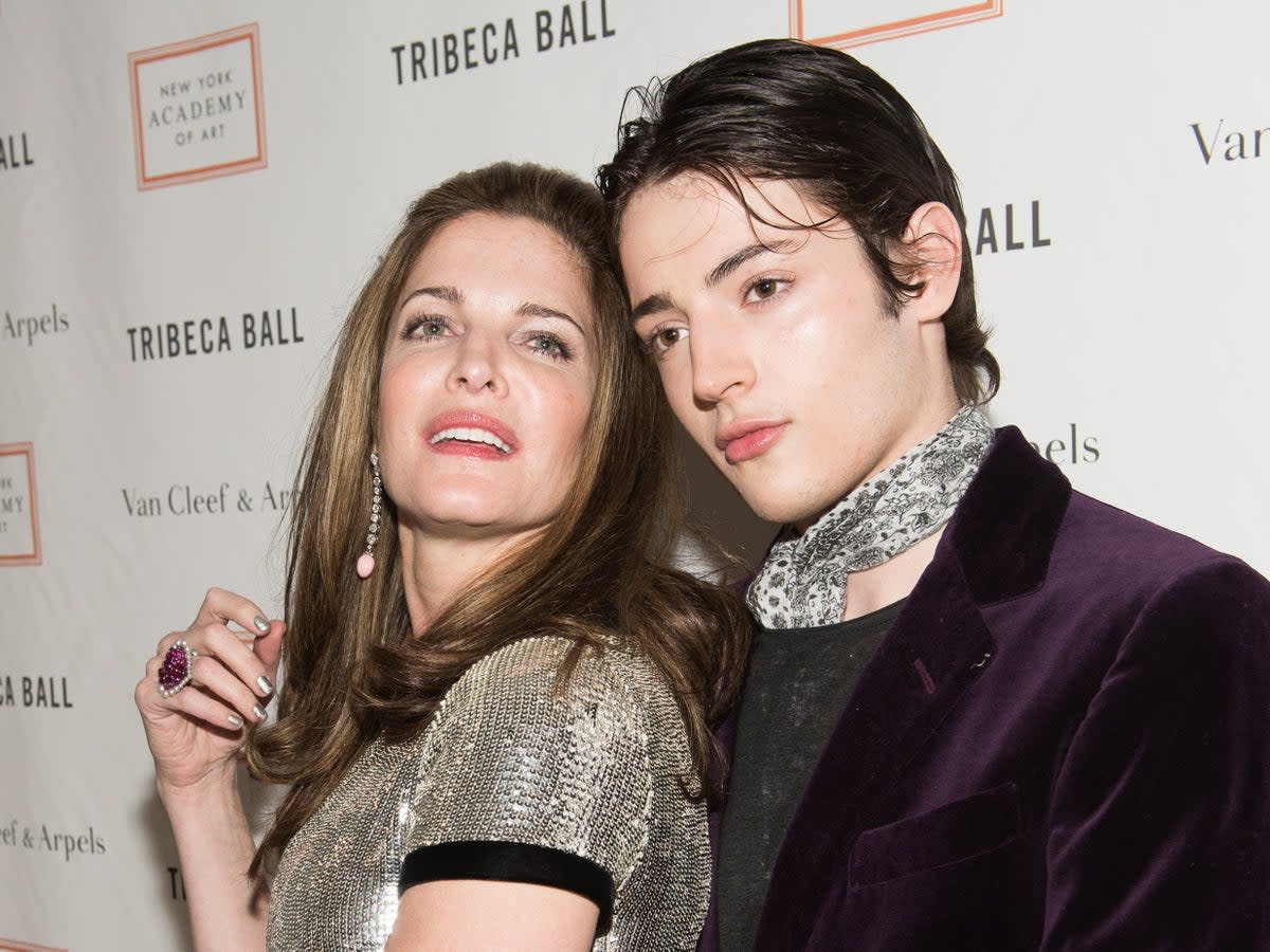  Stephanie Seymour and sonarry Brant arrive at the 2015 Tribeca Ball at New York Academy of Art on April 13, 2015 (Getty Images)