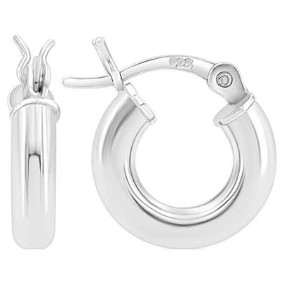 A pair of chunky sterling silver hoops