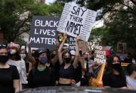 Protesters rally against the death in Minneapolis police custody of George Floyd, in New York