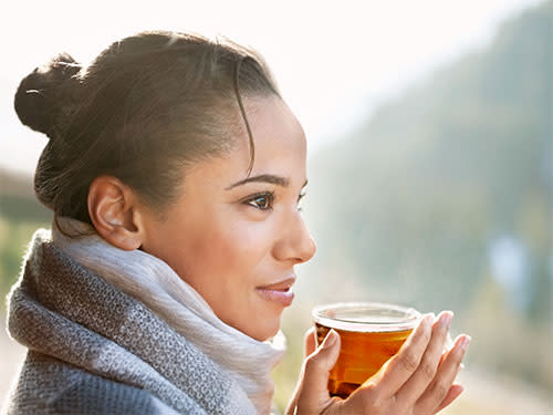 woman drinking tea