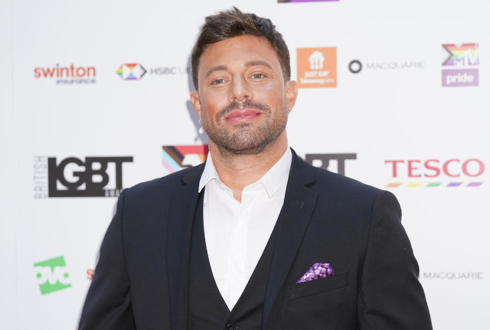 Duncan James arriving for the 2021 British LGBT Awards at The Brewery, London.