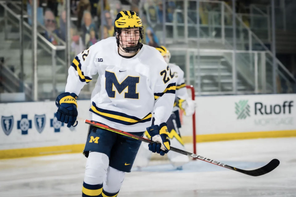 It would be an absurdly rare move for a No. 1 overall pick to return to the NCAA instead of turning pro, but Michigan's Owen Power may do just that. (Getty)