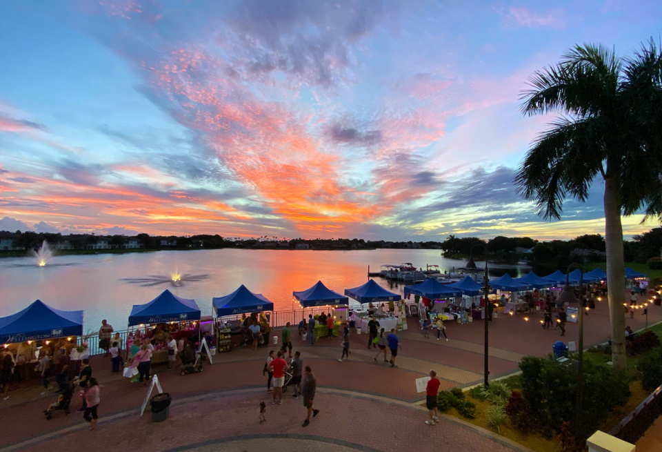 Enjoy shopping and beautiful sunsets at the Lakeside Market at Wellington Town Center this season. The market opens Oct. 7.