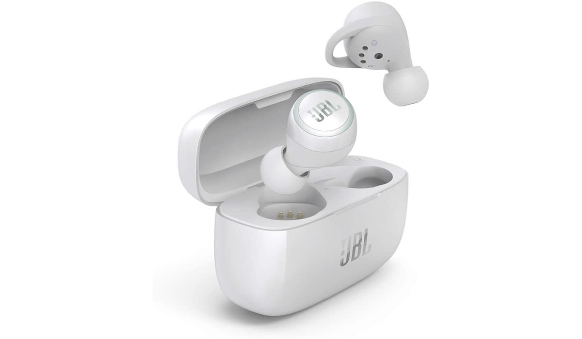 JBL white earbuds