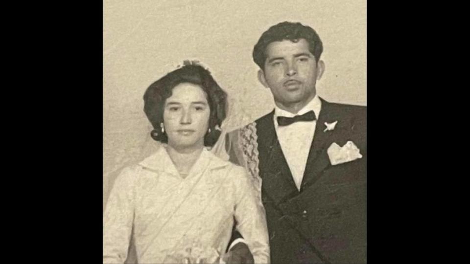 Josefina and Felix Segura on their wedding day. Their son, Miguel, and his wife Lisa just opened Miguel’s Taqueria in Clovis, using Josefina’s recipes.