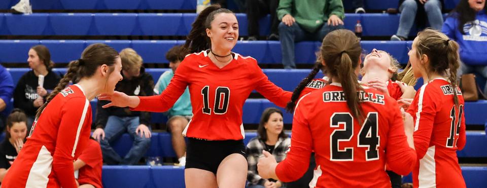 It's all smiles for Orrville as it celebrates a thrilling win over Northwestern in this Div. III Sectional Semifinal battle.