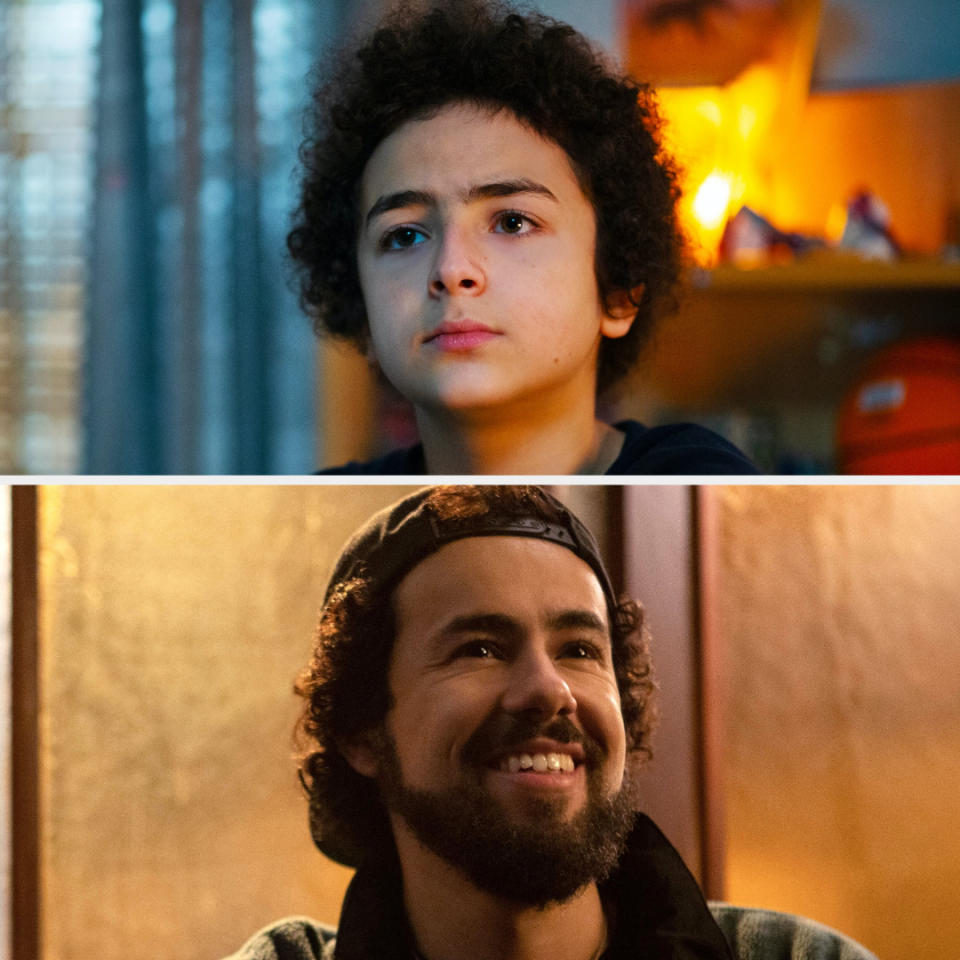 Top: Elisha Henig, looking thoughtful. Bottom: Ramy Youssef, smiling with a beard and wearing a cap