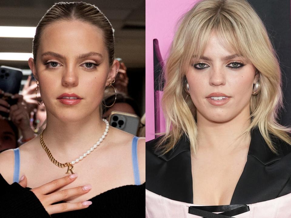 Left: Reneé Rapp as Regina George in the 2024 version of "Mean Girls." Right: Rapp at the NYC premiere of "Mean Girls" on January 8, 2024.