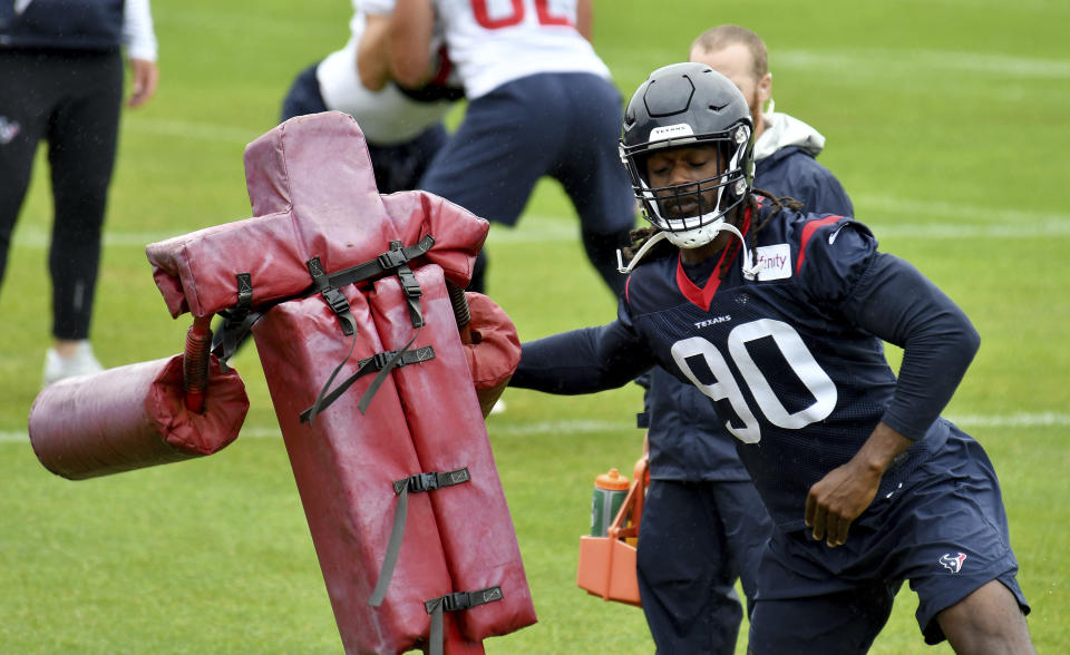 Houston Texans defensive end Jadeveon Clowney isn’t exactly a fan of Brock Osweiler. (AP)