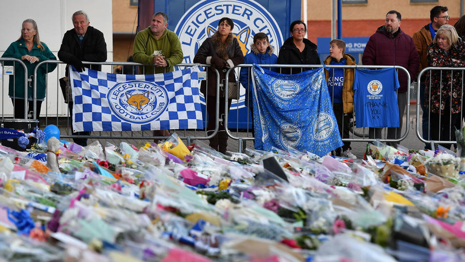 Tributes flow at the King Power Stadium. Pic: Getty