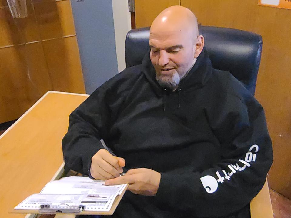 Pennsylvania Lt. Governor John Fetterman today cast his primary election vote from Penn Medicine Lancaster General Hospital using an emergency absentee ballot.