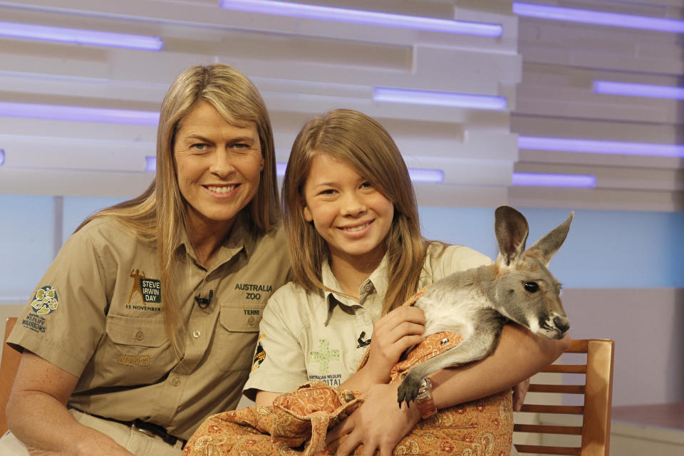 GOOD MORNING AMERICA - Terri and Bindi Irwin talks about their new book series, "Bindi Wildlife Adventures" on "Good Morning America," 3.28.11 on the Walt Disney Television via Getty Images Television Network. (Photo by Lou Rocco/Disney General Entertainment Content via Getty Images) TERRI IRWIN, BINDI IRWIN