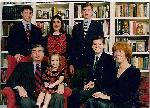 Kevin and Jane White with their five kids in New Oreleans in the mid 1990s.