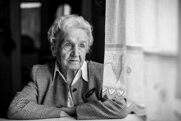 <span class="caption">A lonely life.</span> <span class="attribution"><a class="link " href="https://www.shutterstock.com/image-photo/old-lady-sadly-sitting-near-window-769083229?src=9xqshzFU7UQYGWBWXprb4Q-1-0" rel="nofollow noopener" target="_blank" data-ylk="slk:from www.shutterstock.com;elm:context_link;itc:0;sec:content-canvas">from www.shutterstock.com</a></span>