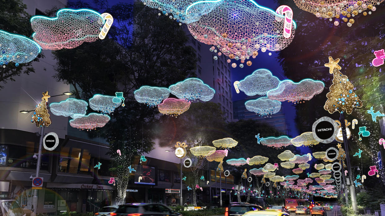 dreamy clouds at orchard as part of christmas celebrations