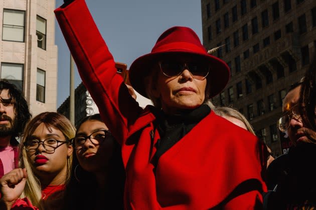 Fonda at a climate protest in 2020 - Credit: Photograph by Yana Yatsuk