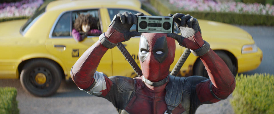 Deadpool pulls a <em>Say Anything</em> in <em>Deadpool 2</em>. (Photo: Twentieth Century Fox Film Corp./Courtesy Everett Collection)