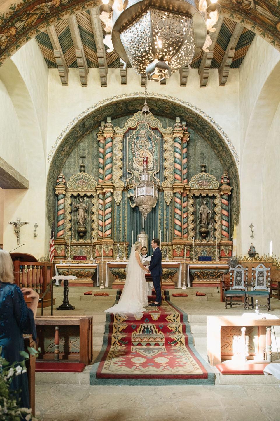 The bride combined California cool with English tradition, wore two Carolina Herrera dresses, and drove off in a vintage Porsche.