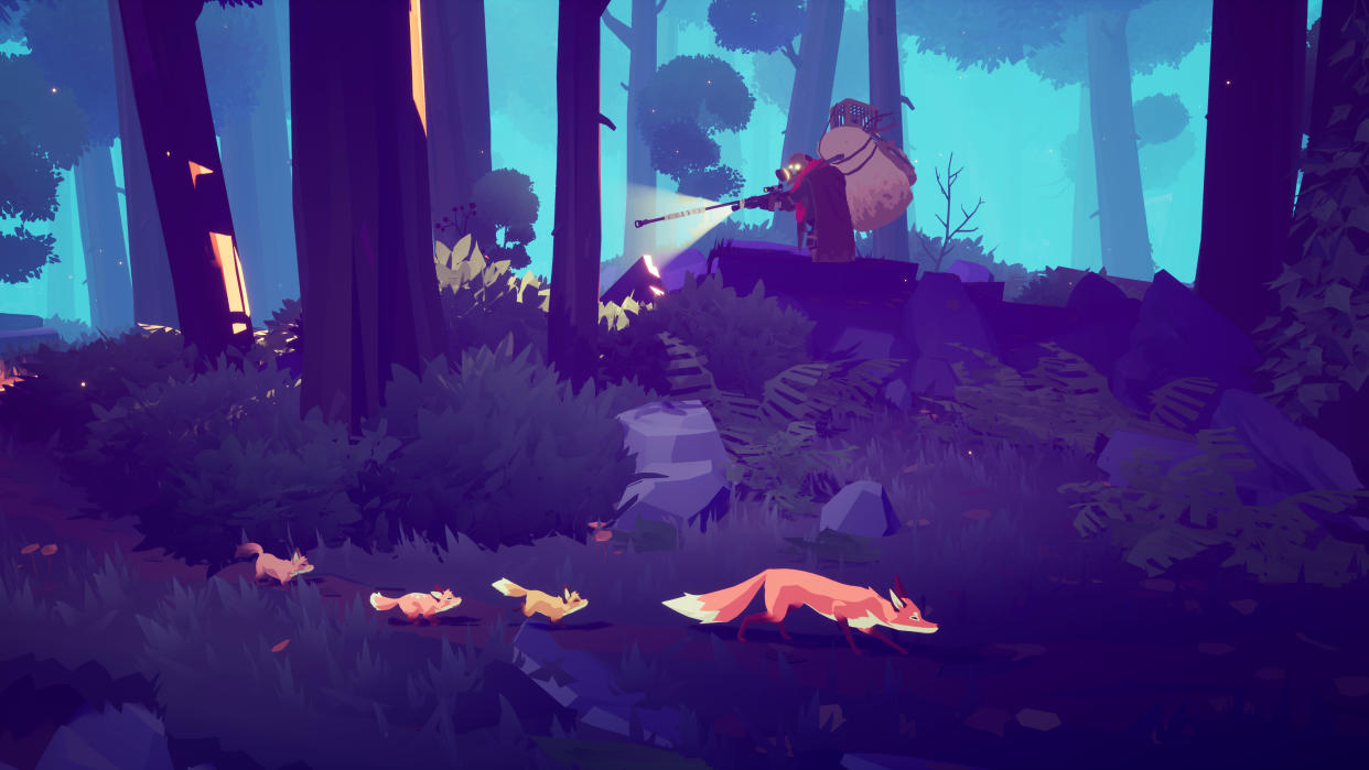  A screenshot of Endling Extinction is Forever, an eco-conscious survival game featuring foxes. 