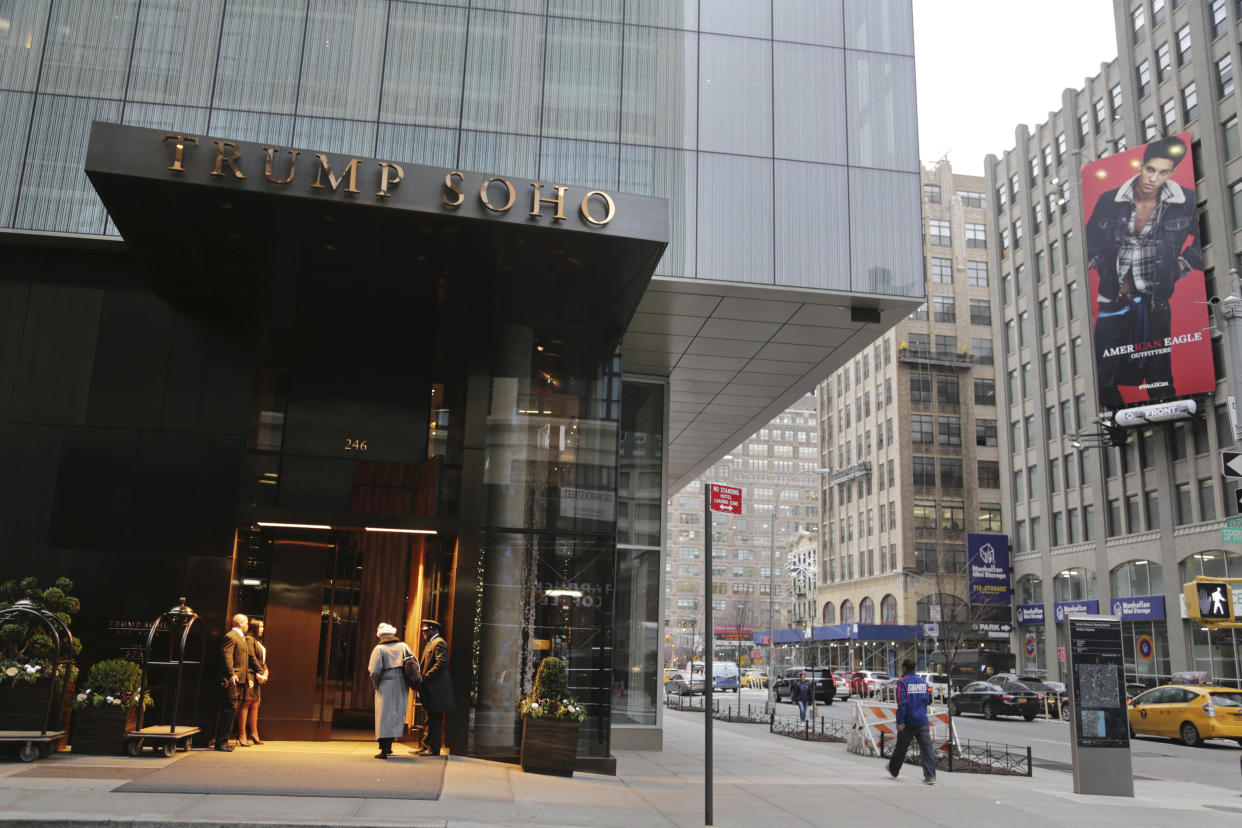 The Trump SoHo hotel in New York in December 2016. Last season, the Cleveland Cavaliers made other arrangements for players who did not want to stay at a New York hotel branded by President-elect Donald Trump. (AP)