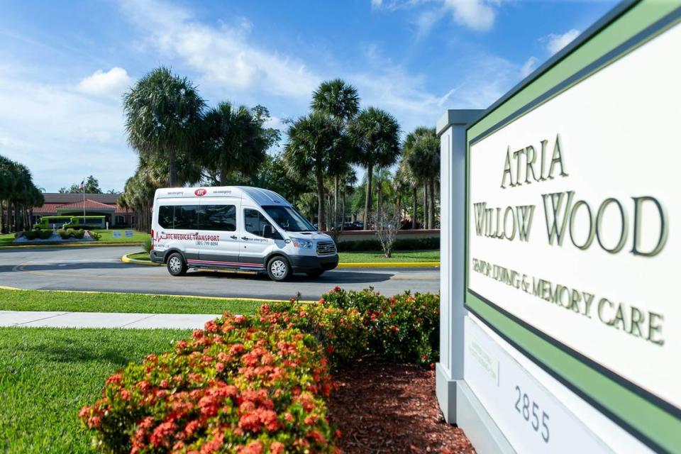 An outside view of Atria Willow Wood in Fort Lauderdale on Tuesday, March 17, 2020. On Tuesday, the Florida Department of Health announced two deaths at the assisted living facility in Broward, one of which was confirmed to have been diagnosed with COVID-19.