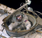 IN SPACE - MAY 22: In this handout provided by National Aeronautics and Space Administration (NASA), Astronaut Andrew Feustel reenters the space station after completing n 8-hour, 7-minute spacewalk at 10:12 a.m. EDT as NASA space shuttle Endeavour makes its last visit to the International Space Station on May 22, 2011 in space. After 20 years, 25 missions and more than 115 million miles in space, Endeavour is on its final flight to the International Space Station before being retired and donated to the California Science Center in Los Angeles. Capt. Mark E. Kelly, U.S. Rep. Gabrielle Giffords' (D-AZ) husband, will lead mission STS-134 as it delivers the Express Logistics Carrier-3 (ELC-3) and the Alpha Magnetic Spectrometer (AMS-2) to the International Space Station. (Photo by NASA via Getty Images)