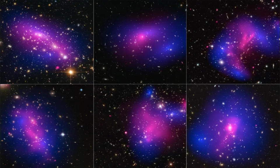 Die Wechselwirkung zwischen Galaxien und dunkler Materie (Bild: Reproduktion/NASA, ESA, Dr. University College London, UK) und A.  Taylor und E. Titley (Universität Edinburgh, UK))