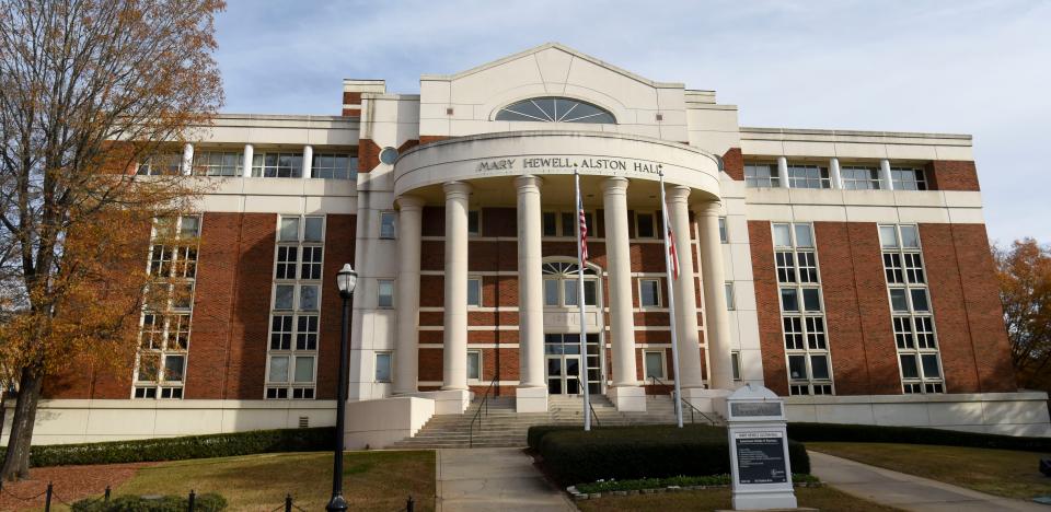 Dec 1, 2022; Tuscaloosa, Alabama, USA;  Mary Hewell Alston Hall is seen on the campus of the University of Alabama. 