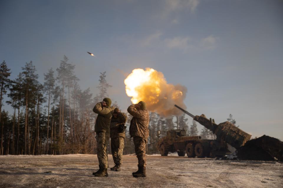 Ukrainian soldiers fire with the Archer Artillery System on Russian position on December 16, 2023, in Donetsk Oblast, Ukraine.