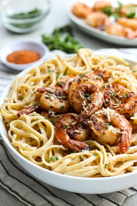 <p>Joyous Apron</p><p>An easy and yummy Cajun and Creole-inspired pasta with cream sauce and blackened shrimp with lots of bold flavors. Ready under 30 minutes!</p><p><strong>Get the recipe: <a href="https://www.joyousapron.com/blackened-shrimp-pasta/" rel="nofollow noopener" target="_blank" data-ylk="slk:Blackened Shrimp Pasta;elm:context_link;itc:0;sec:content-canvas" class="link rapid-noclick-resp">Blackened Shrimp Pasta</a></strong></p><p><strong>Related: <a href="https://parade.com/1253639/felicialim/instant-pot-pasta-recipes/" rel="nofollow noopener" target="_blank" data-ylk="slk:38 Best Instant Pot Pasta Recipes;elm:context_link;itc:0;sec:content-canvas" class="link rapid-noclick-resp">38 Best Instant Pot Pasta Recipes</a></strong></p>