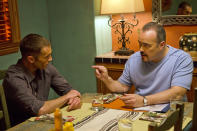 David Zayas as Angel Batista and Desmond Harrington as Joey Quinn in the "Dexter" Season 8 episode, "What's Eating Dexter Morgan?"