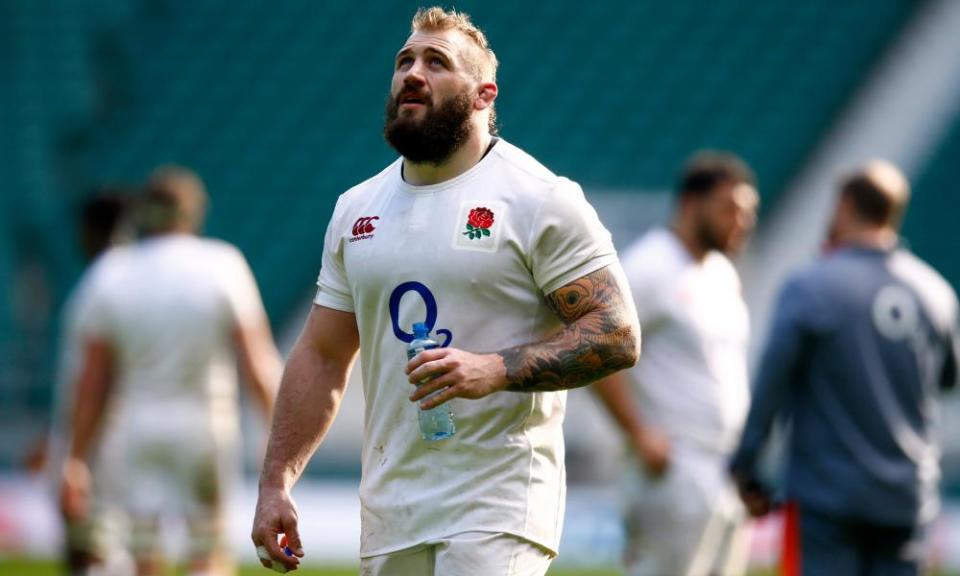 England's Joe Marler during training