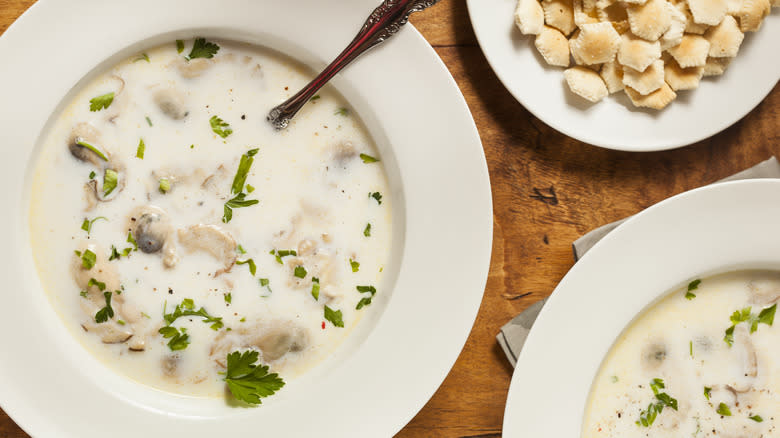 Bowls of oyster stew