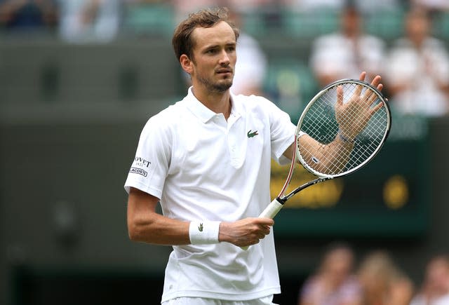 Daniil Medvedev celebrates victory against Carlos Alcaraz 