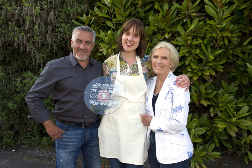 Old times: Great British Bake Off Winner Frances Quinn (centre) with Paul Hollywood and Berry in 2013 (BBC)