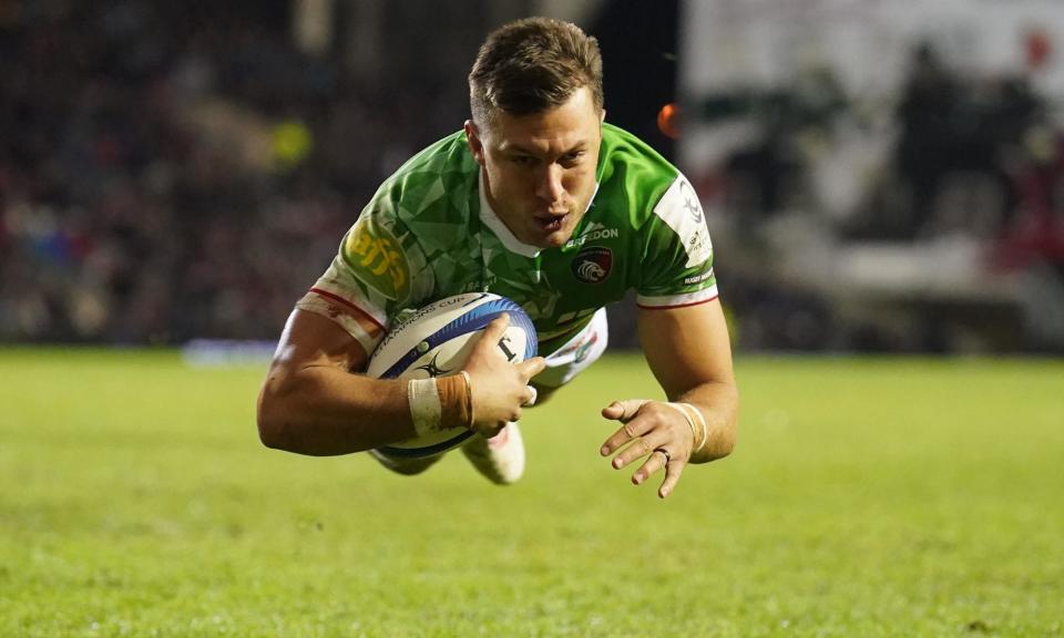 <span>Handré Pollard scores Leicester’s third try against the Stormers in the pool stage of this season’s Champions Cup.</span><span>Photograph: Mike Egerton/PA</span>