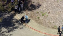 <p>This image taken from video from KGO-TV shows a person is searched as police respond to reports of a shooting at YouTube headquarters in the city of San Bruno, Calif., on April 3, 2018. City Manager Connie Jackson says there have been multiple 911 calls reporting a shooting and that police and fire officials have responded. (Photo: KGO-TV via AP) </p>