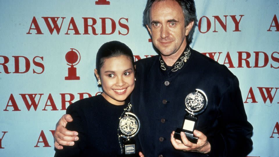 Lea Salonga and Jonathan Pryce attend the 1991 Tony Awards in New York City. - Sonia Moskowitz/Getty Images