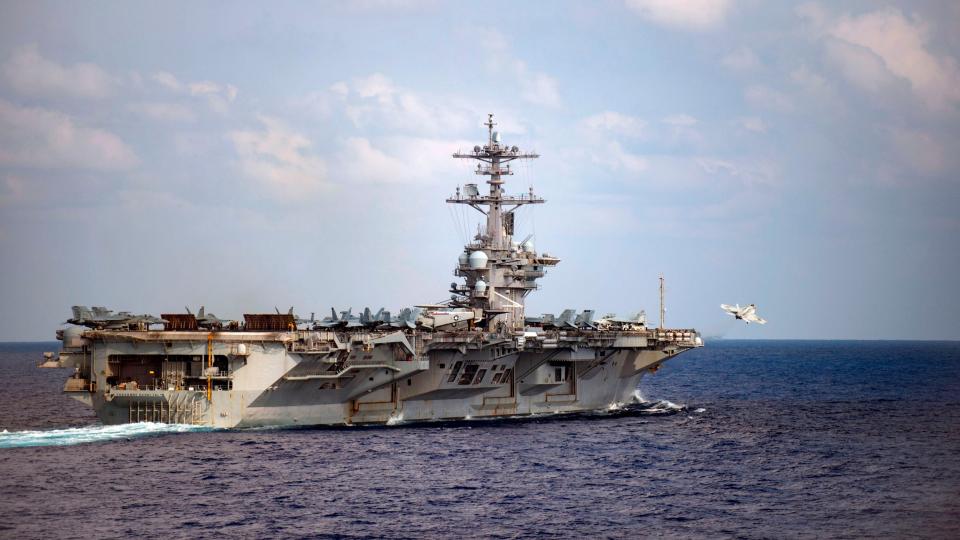 The aircraft carrier USS Theodore Roosevelt: Navy Office of Information/AFP v