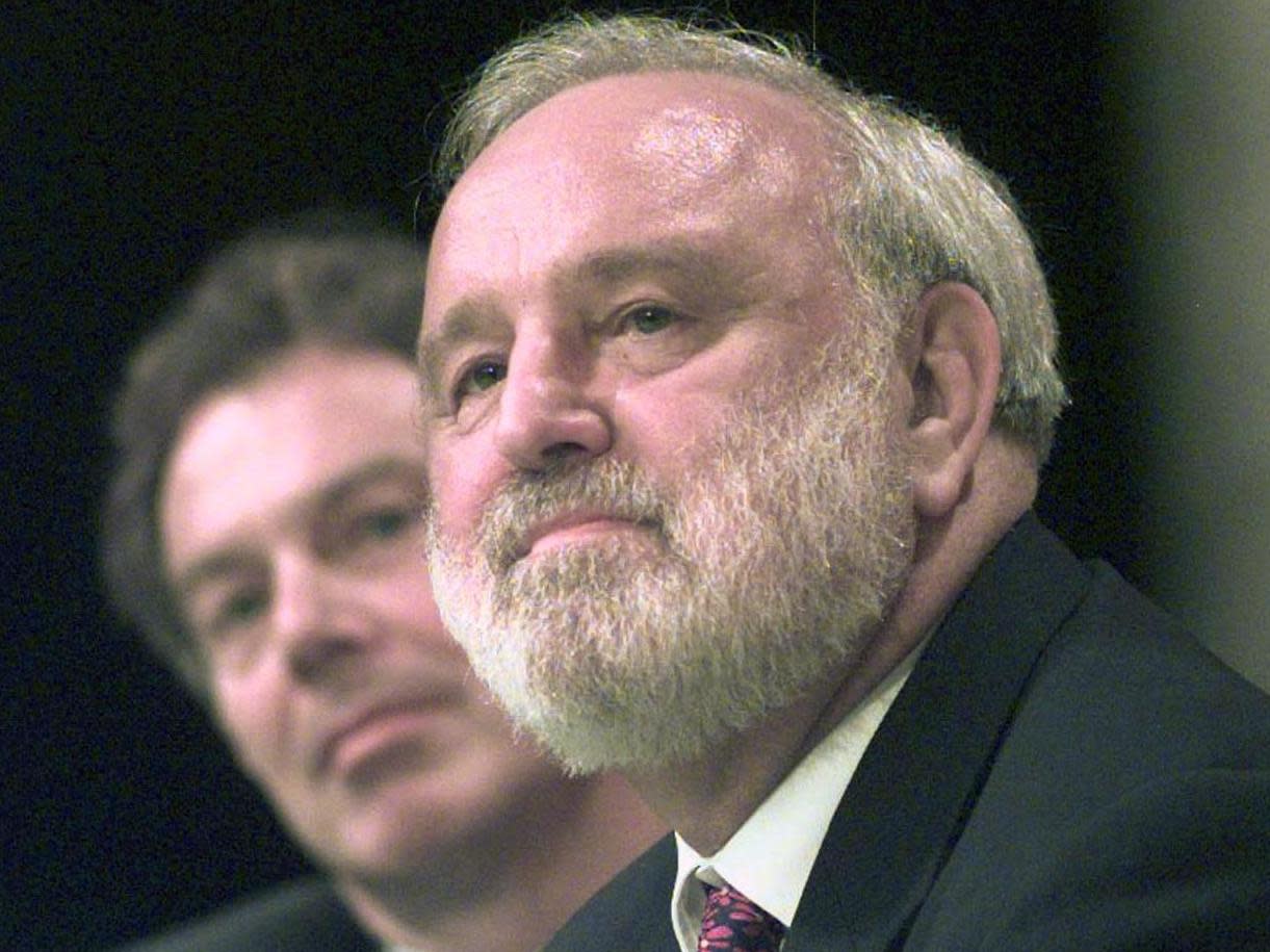 Tony Blair and former Labour Health Secretary Frank Dobson before at the party's conference in Bournemouth in 1999: PA